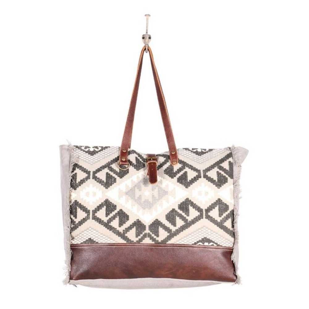 Myra Bag Ruggy Weekender Bag with Leather Accents & Handles NWT
